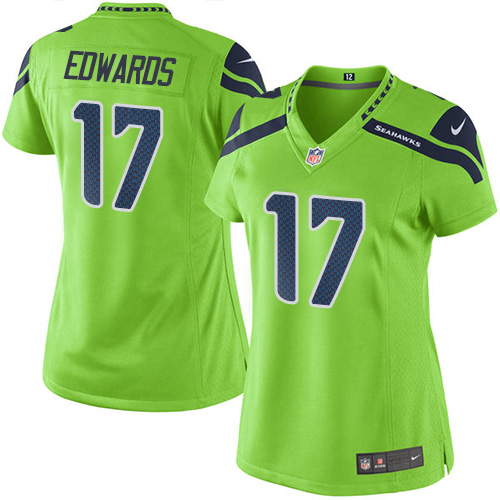 Women's Elite Braylon Edwards Nike Jersey Green - #17 Rush NFL Seattle Seahawks